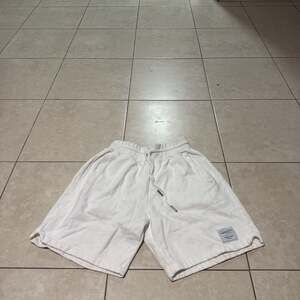 Mitchell & Ness White Fleece Drawstring Athletic Shorts